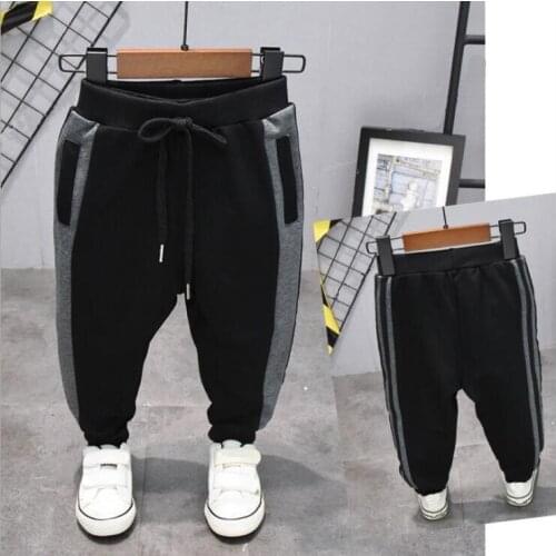 2020 New Spring Cotton Kids Girls Pants Striped Harem Pants Children Boys Pant Elastic Waist Toddler Trousers 2-7Y High Quality