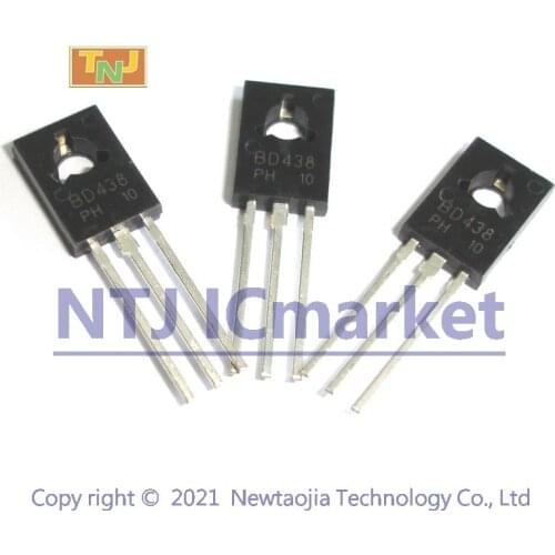 100 PCS BD438 TO-126 Plastic Medium Power Silicon PNP Transistor