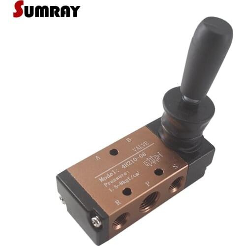 SUMRAY 4H210-08/4H310-10 Pneumatic Hand Lever Valve 5 Way 2 Position Hand-Operated Valve Direct Acting Pneumatic Manual Valve