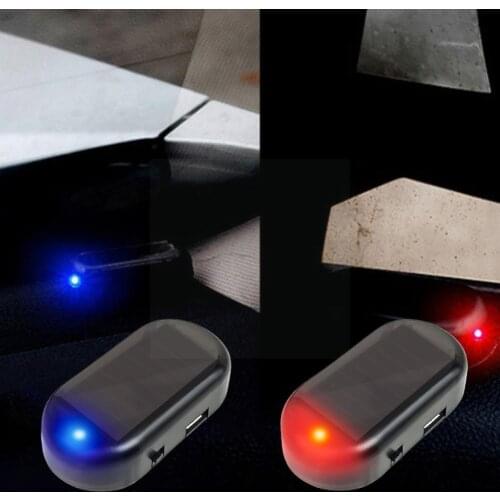 Car Fake Security Light Solar Powered Simulated Dummy Alarm Caution Lamp Anti-Theft Wireless LED Imitation Flashing Warning Z8M8