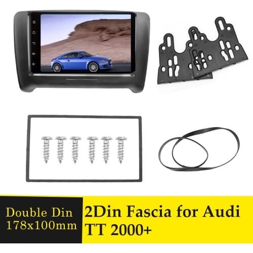 Double Din Car Radio Fascia For AUDI TT 2000+ Stereo Dashboard Radio Frame Audio DVD Player Adapter Trim Kit Panel Bezel Cover