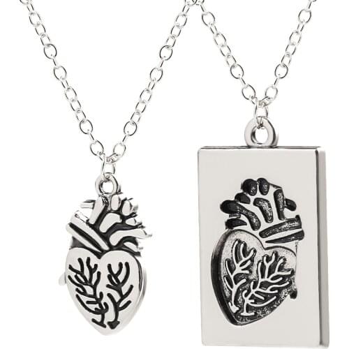 Separable Love Heart Organ Necklace Medical Jewelry Board Splice Pendant Necklaces For Doctor Nursing Nurse Female Bijoux Klok