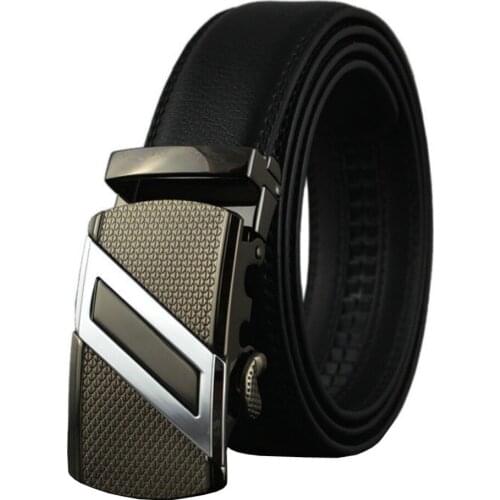 2019 Mens Belt Genuine Leather Luxury Male Black Brown with Silver Automatic Buckle Wide Cowboy Vintage Belts Long High Quality