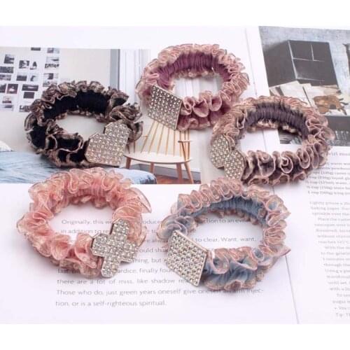 Hair accessories-hair clip-new personality creative lace large hair rope fashion ladies inlaid diamond hair rope