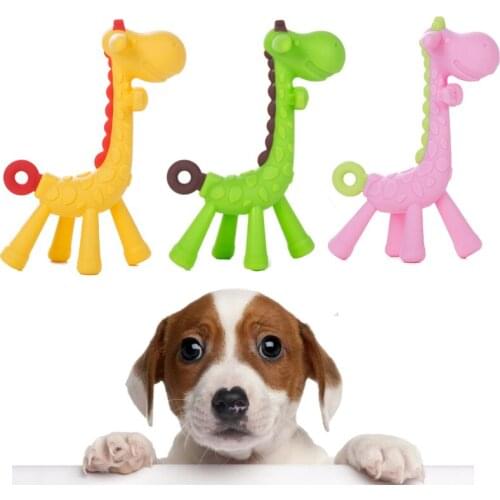 Puppy food grade silicone gum molar toy rubber dog toy chew cleaning teeth pet molar bite dog toys for small dogs