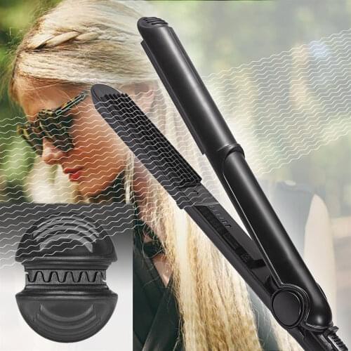 1" Ceramic coated Deep Narrow Teeth Hair Crimper Zigzag Hair Volumizer Gaufre Hair Iron