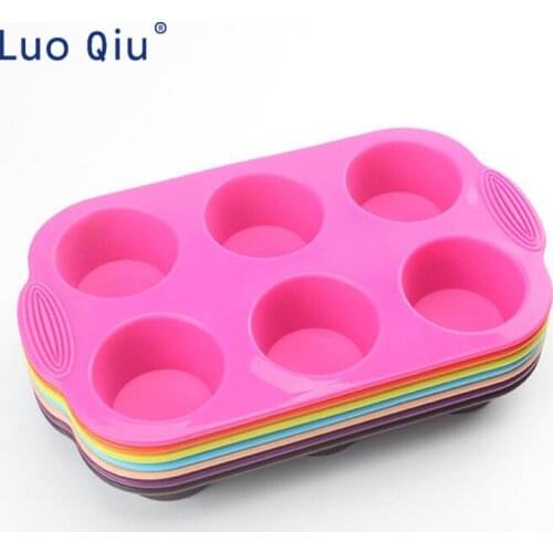 Silicone Mold 6 holes Macaroon shaped Handmade Soap Mold DIY Fondant Biscuit Silica Gel Mold chocolate cookies baking tools