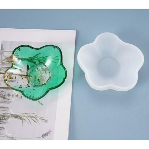 DIY Ashtray Flower Bowl Plate Silicone Mold Resin Art Home Decor Mold Fluid Art Epoxy Resin Petal Dish Molds Resin Mold Silicone