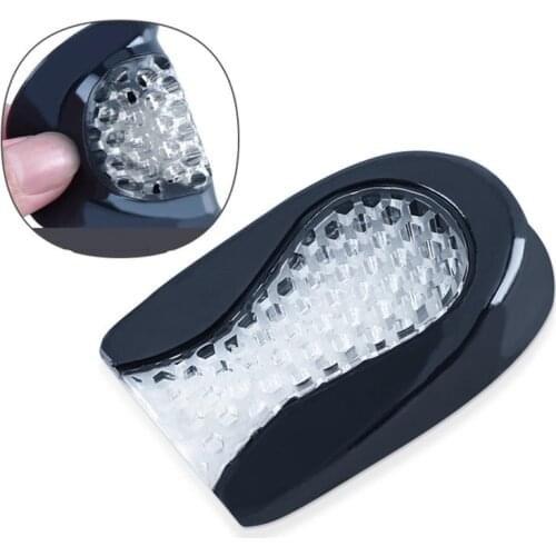 1 pair Silicone Gel Heel Pad for Shock Absorption Plantar Fasciitis Pain Relief Foot Care Insert Insole Height Increase Patch