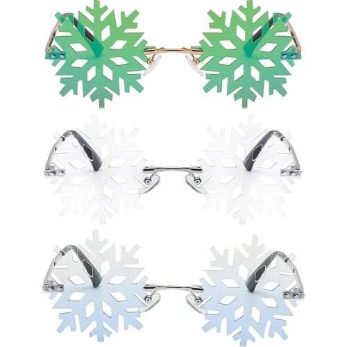 Snowflake Sunglasses for Unisex, Melting Rimless Personality Fashion Party Glasses