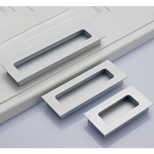 Zinc Alloy Modern Embed Knobs Kitchen Cabinet Cupboard Door Drawer Hidden Handles Wardrobe Hidden Pulls Furniture Hardwre