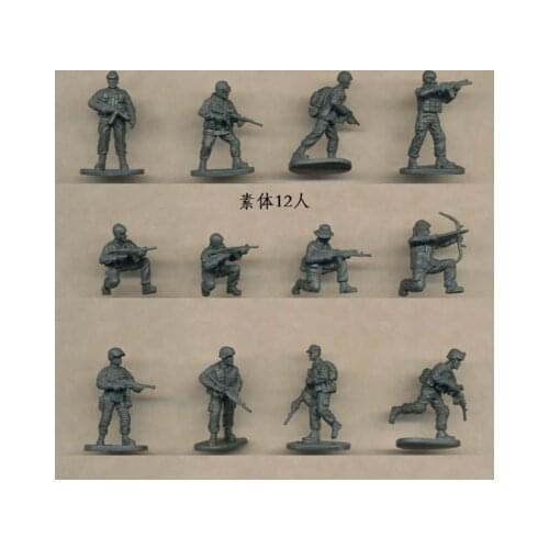 Super mini pvc figure 1:72 sand plate no-painted Modern anti-terrorist force model 12pcs/set