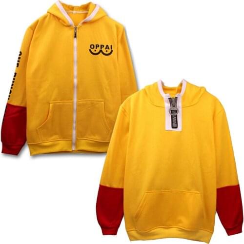 Anime One Punch Man Hoodies Men Women Cosplay Costume Saitama Oppai Jacket Casual Sweatshirt Coat