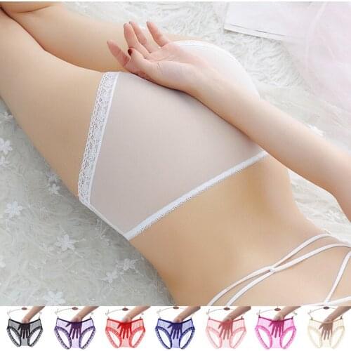 New Ladies Women Sexy See Through Underwear Seamless Low Waist Lingerie Breathable Mesh Briefs Lace Knickers