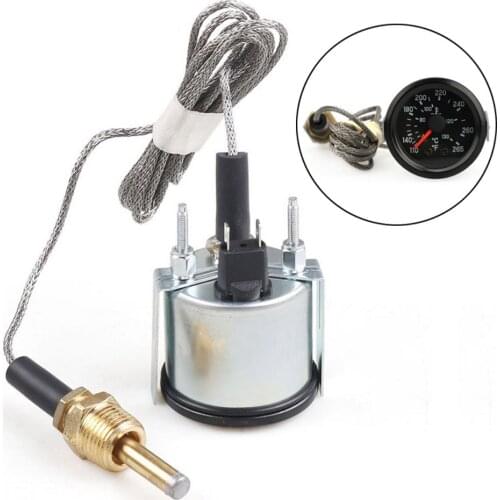 Pointer Mechanical Water Temp Car Gauge 2"52mm 40~130 Celsius Centigrade /110~265 Fahrenheit Temperature Instrument