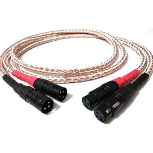High Quality HIFI 8TC 7N OCC Pure Copper XLR Audio Cable Balance Cable XLR Cable Male to Female M/F Audio Cable