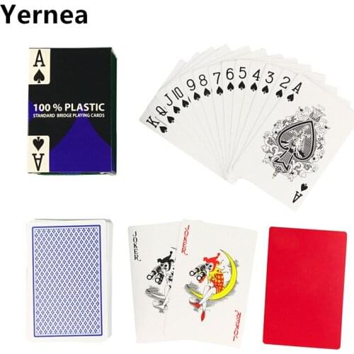 Yernea Hot new 1 Sets/Lot 2 Color for Red and Blue Baccarat Texas Hold'em PVC Waterproof plastic playing poker cards 58*88mm