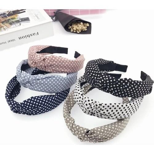 Dot Headband Fashionable And Classic Fabric Headwear Four Seasons Daily Ladies Hair Band