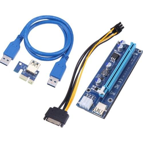 1pc Newest 60cm PCI-E Riser Board 1x 16X PCIE USB 3.0 Interface Express 009S Adapter Card Cable Fit for BTC Miner