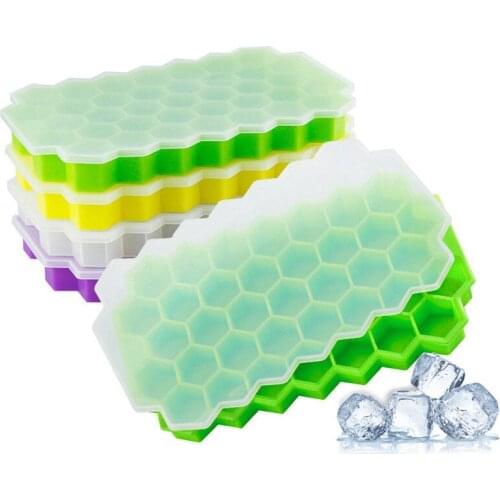 1pc Silicone 37 Small Ice Cubes Ice Mold With Lid Ice Tray Frozen Making Tool