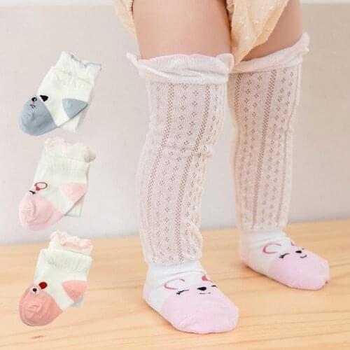 3 Pairs Stockings Cartoon Pattern Anti-mosquito Skin Friendly Girls Knee High Socks for Summer