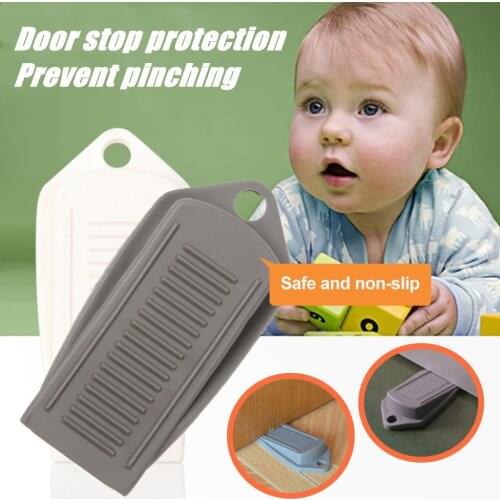 3Pcs Door Stops Rubber Flexible Doors Stopper Child Kids Baby Safety Lock Protector Wedge Anti-Scratch Security Door Card