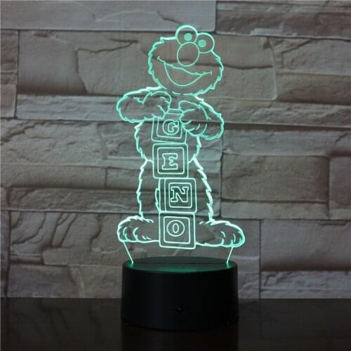 3D Led Night Light Lamp Cartoon Sesame Street Party Figure Home Table Decor Light Birthday Gift for Child Bedroom Lighting 3151