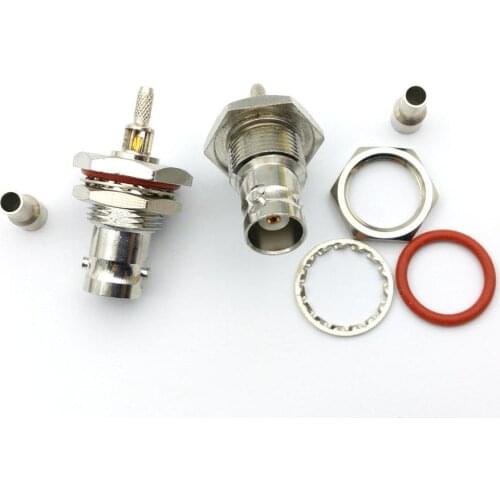 50pcs lot 50 OHM BNC female crimp RF BNC female crimp plug for RG316 RG174 LMR100 coaxial cable