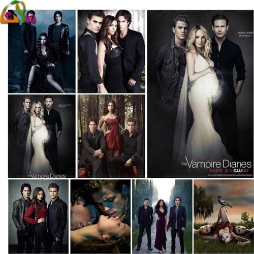 5D Diy Diamond Painting "Vampire Diaries Poster" Full Diamond Embroidery Cross Stitch Patterns Drill Mosaic Home Decor Gift