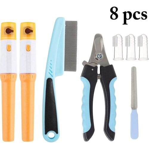 8PCS Portable Multi-Purpose Pet Dog Trimming Beauty Set Dog Grooming Kit Pet Nail Trimmer Nail Grooming Tools Pet Supplies