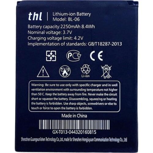 ISUNOO 2250mAh BL-06 T6S Mobile Phone Battery BL06 BL 06 For THL T6 Pro T6C