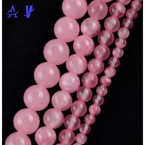 Pink Jades Natural Stone Stone Beads For Jewelry Making 4/6/8/10mm Spacer Loose Beads Diy Bracelets Necklace Strand 15inches