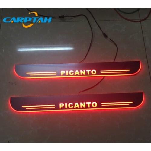 CARPTAH Trim Pedal Car Exterior Parts LED Door Sill Scuff Plate Pathway Dynamic Streamer light For Kia Picanto 2008 - 2018