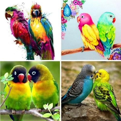 DIY 5D Diamond Painting Full Round Square Resin Mosaic Diamonte Embroidery Cross Stitch Kits Wall Art Colorful Showy Parrot