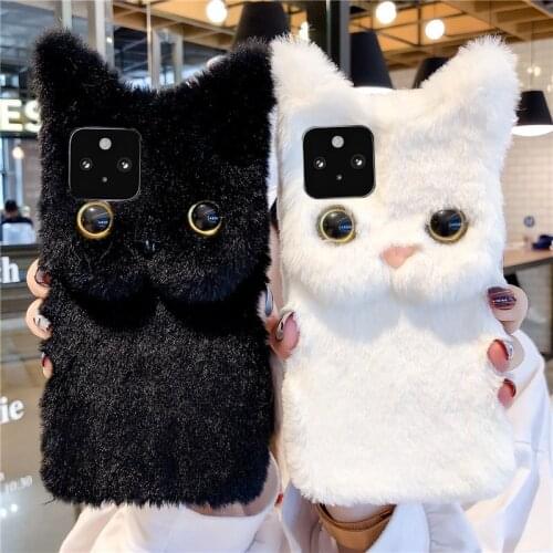For Goolgle Pixel 4a 5G 4 4XL 3A 3XL XL 2 3 Plush Warm Soft Case Cat Style Fit Cover Coque for Pixel 5 2 3 3A 4 4A XL Soft Case