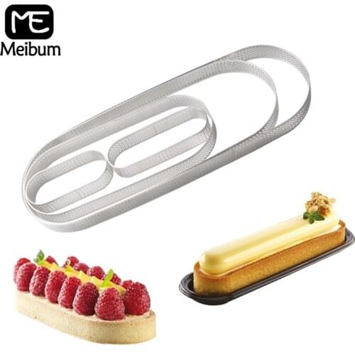5 Size Oval Stainless Steel Pizza Tart Ring French Frozen Cheese Mousse Dessert Cake Mold Fruit Cream Pie Pan Baking Tool