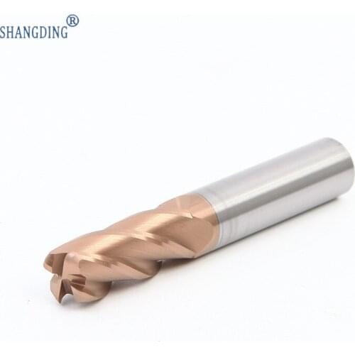 HRC 60 Tungsten Alloy Steel Round Nose Numerical Control Milling Cutter 4 Blade