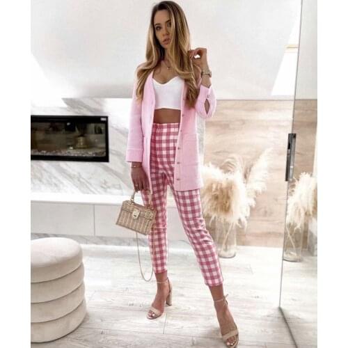 JUN WU Women's Plaid Trousers