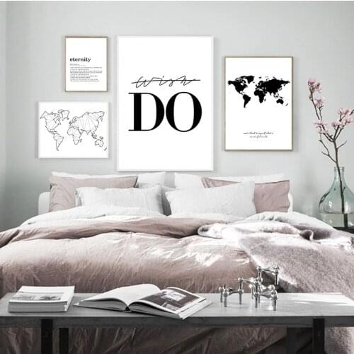 Nordic World Map Canvas Painting Wall Art Poster And Print Wall Pictures For Living Room Decorative Picture Plakat Home Decor