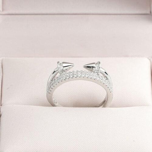 New Trends Rivet Rings Creative Asymmetric Geometry S92 5 Jewelry For Women Wedding Party Fashion Punk Accessories New Year Gift