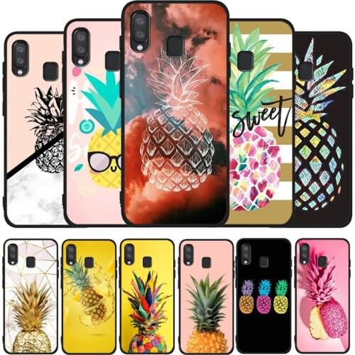 Fruit cute pineapple Black Phone Case For Samsung Galaxy A71 A51 A41 A31 A20E A10 A20 A40 A50 A70 M30S M20 A7 A8 A9 2018