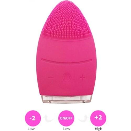 Mini USB Rechargeable Silicone Facial Cleansing Brush Electric Pore Cleanser Sonic Vibrator Face Massager Deep Cleaning Machine