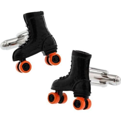 Trendy Sports Series French Shirt Cufflinks Fashion Mens Jewelry Gifts Roller Shoes Two-color Paint Novelty Cuff Links
