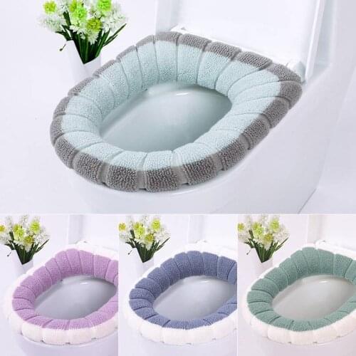 Fashion Closestool Seat Mat Warmer Soft Cover Cushion Bathroom WC Toilet Useful Washable