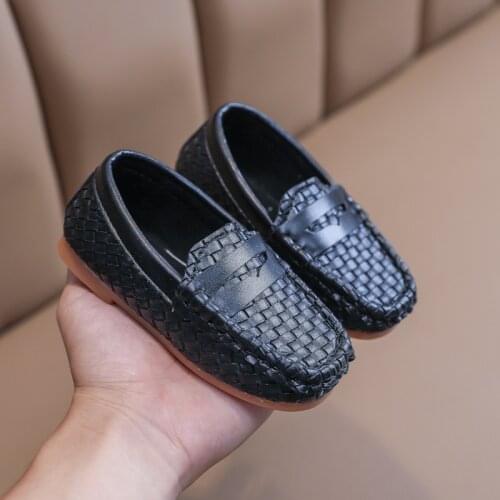 Kids Leather Shoes For Boys Girls Toddlers Little Children Flats Loafers Moccasins Slip-on Fashion Trend Shoes For Wedding Show