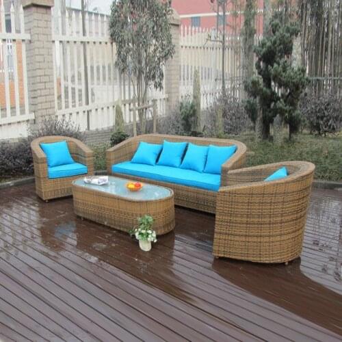 4-pcs garden rattan sofa set Pastoralism Home Indoor / Outdoor Rattan Sofa For Living Room