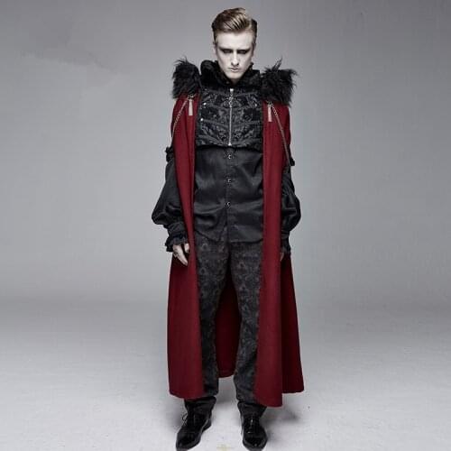 Gothic Men Cloak Coats Solid Men Jacket Overcoat Stand Collar Trench Casual Jackets Cape Winter Cosplay Costume