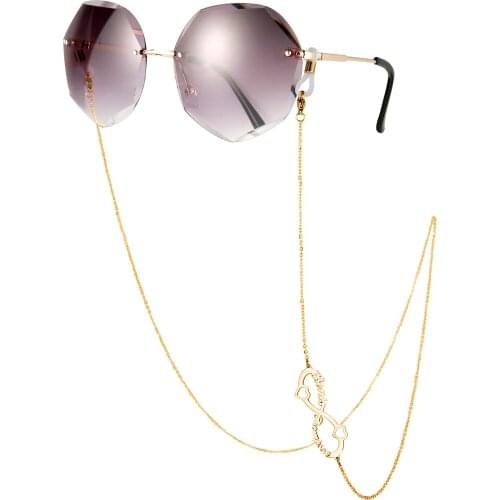Sipuris Custom Infinity Symbol Name Glasses Chain Boho Stainless Steel Personalized Heart Infinity Glasses Chain Gifts Jewelry