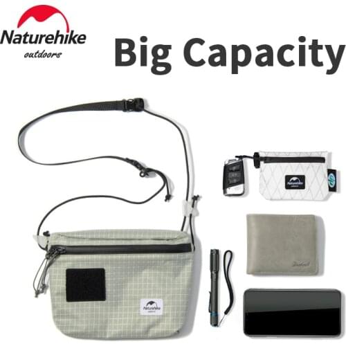 Naturehike 3L Ultralight Storage Bag Outdoor Leisure Fashion Woman/Man Satchel Waterproof Zipper Adjustable Rope Buckle Pocket