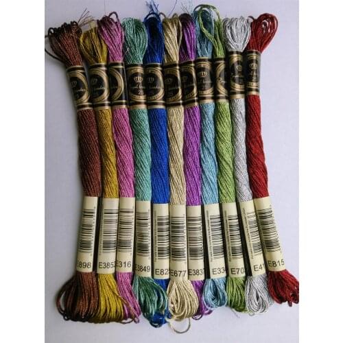 Top 1pcs/color Cross stitch gold and silver threads / cross stitch embroidery thread / Custom Cross stitch threads colors